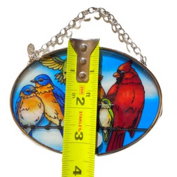 Amia songbird small oval glass suncatcher - Picture 4 of 4